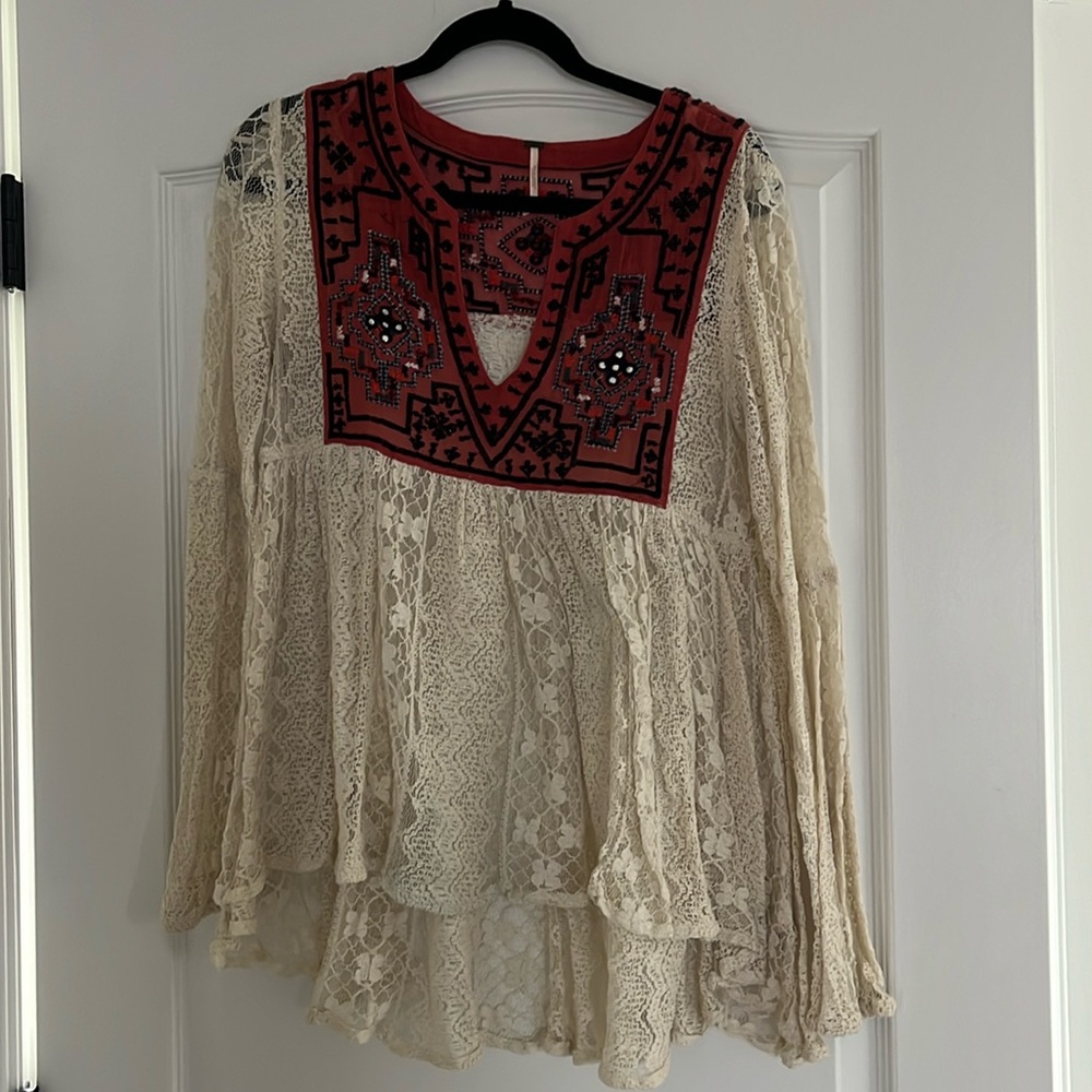 Free people lace shirt size M